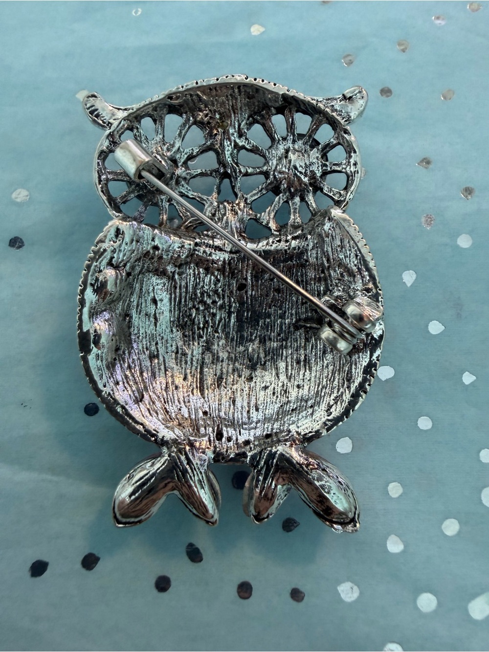Sparkling Pink Purple Owl Brooch - Picture 4 of 4